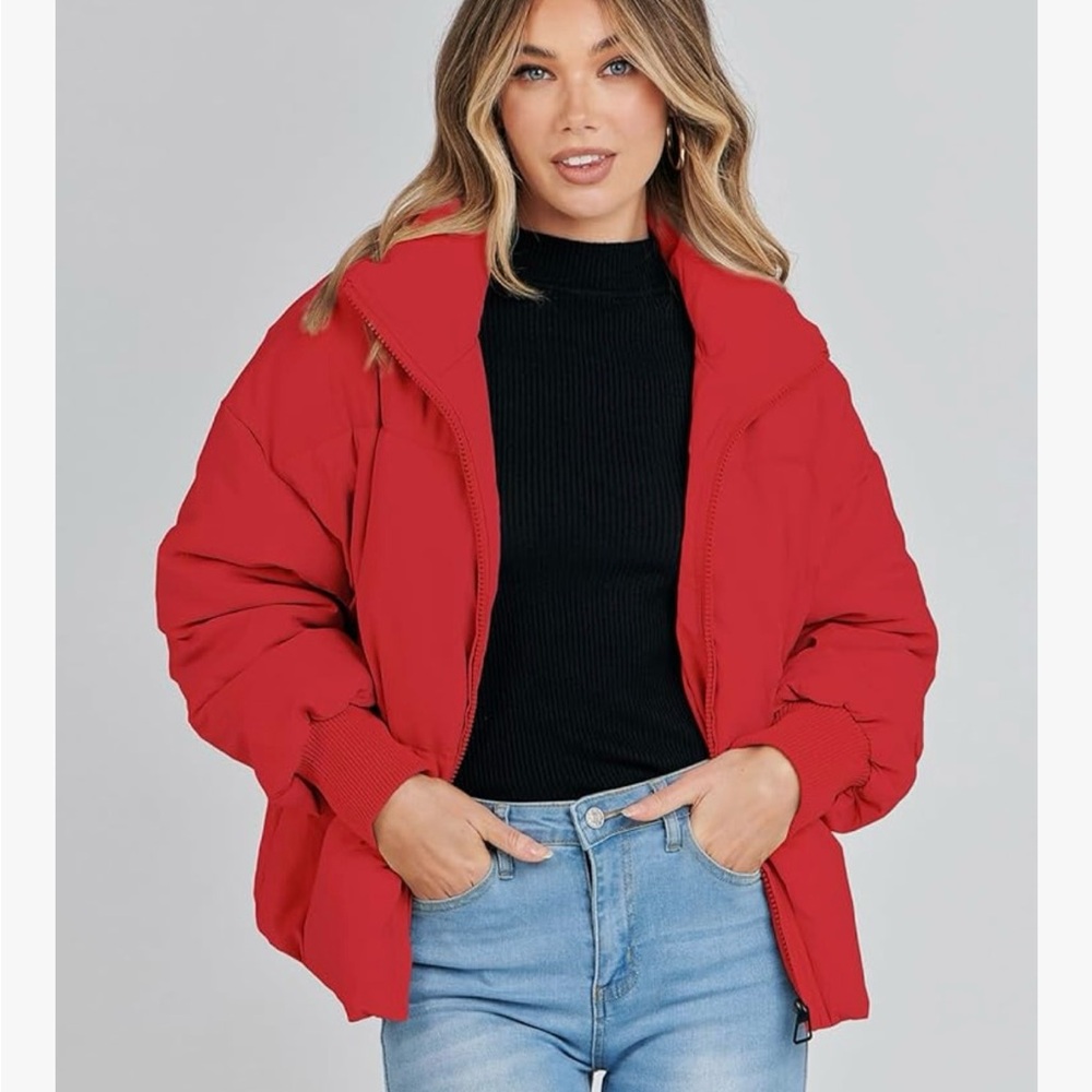 Vibrant Red Women's Puffer Jacket